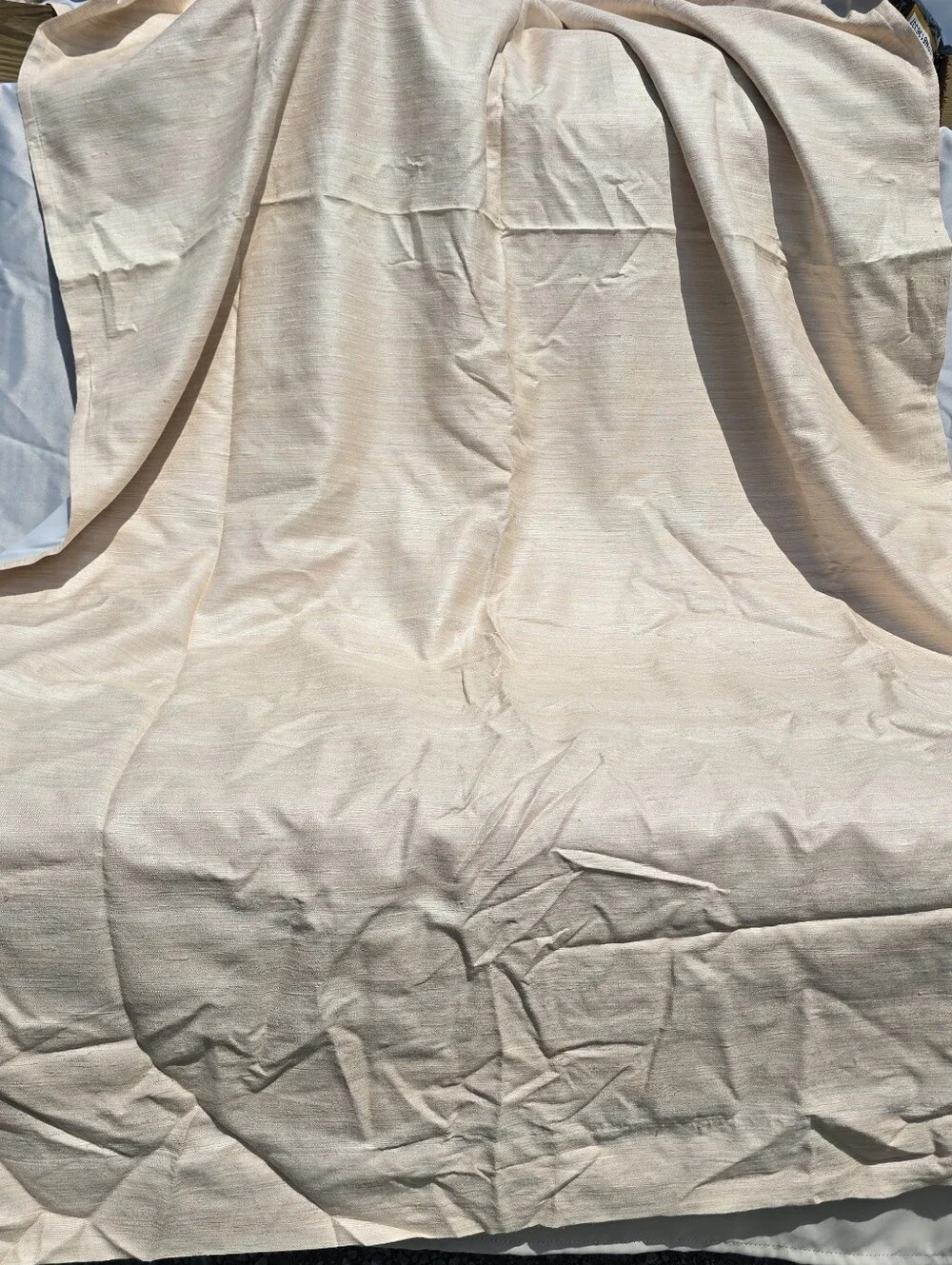 Quince Raw Silk True Blackout Curtain Panel 48x84 Ivory Single 48
